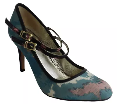 Miss Albright Anthropologie Womens Classic Pump High Heel Turquoise Splash 9.5 M • $14