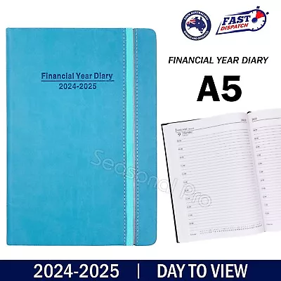 2024 2025 Financial Year Diary Day To View A5 Hard Cover With Elastic Band AU • $19.95