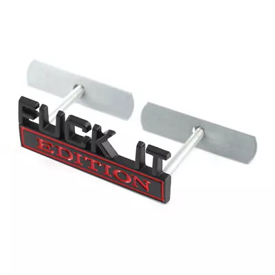 Black Red F*CK IT EDITION Front Grille Emblem For Titan F150 Ram 1500 2500 3500 • $12.59