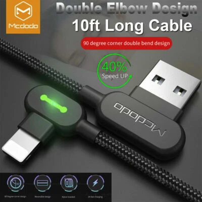 $10.49 • Buy MCDODO 10ft Long Charging Cable Fast Charger For IPhone 8 Plus XS XR 12 Pro Max