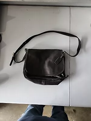 Vintage Coach  Hippie Flap Black Leather  Handbag Rare • $33.75