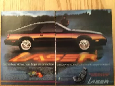 CHRY116 Advertisement 1985 ? Chrysler Laser XE TURBO 2 Page 2 Piece • $14.99