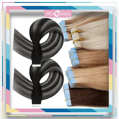 THICK Tape In 100% Human Remy Hair Extensions Skin Weft FULL HEAD BALAYAGE 20PCS • $16.12