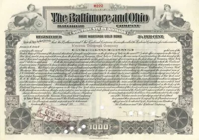 Baltimore & Ohio Railroad Co. - $1000 Railway Gold Bond - Issued To The Mexican • $30