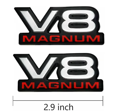 $30.99 • Buy Pair V8 Magnum Emblem Fender Door Badge Stickers 1500 Van Fit For 94-01 Magnum