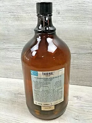 Vintage Central Pharmacal Seymour IN Thormal Cough Syrup Brown Glass Bottle • $41.60