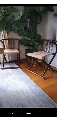 Thonet Style Mid Century Modern Wood Bentwood Folding  Horseshoe Chairs MCM  • $350