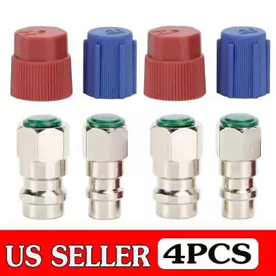 4PCS Car A/C R-12 To R-134a Retrofit Conversion Adapter Kit With 7/16 3/8 Valves • $14.71