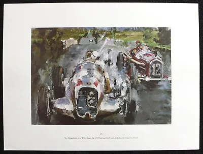 1935 German Grand Prix Von Brauchitsch MERCEDES W25 Walter GOTSCHKE Print • $36