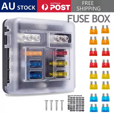 Blade Fuse Box Block 6 Way 12V 32V Holder LED Indicator Car Auto Boat Marine Kit • $14.64