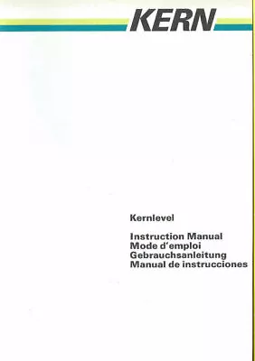  Kern - Kernlevel Instruction Manual • $29.95