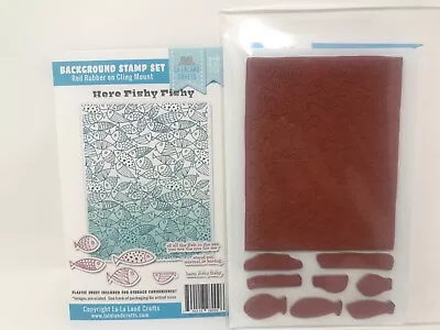 La-La Land Crafts BK022 Here Fishy Fishy Red Rubber Cling Stamps - NEW • $9.99