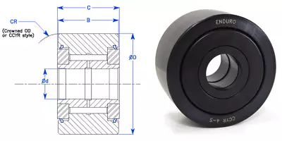 CYR212S 2 1/2  McGill Yoke Cam Follower Roller Bearing Enduro Brand 2.5  Dia. • $43.50