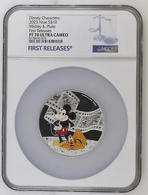 2023 Niue Disney Mickey And Friends Mickey And Pluto 3oz Silver Coin NGC PF70 FR • $299