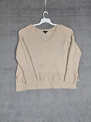 J Crew Womens Wool Blend Long Sleeve V Neck Sweater X-Large Khaki Pullover  • $20