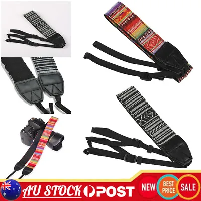 Portable Camera Shoulder Neck Strap SLR Camera Vintage Belt Woven Brocade Band • $10.79
