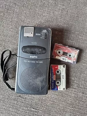 Sanyo Mini Talk Book TRC 3680 Microcassette Voice Recorder Dictaphone • £5.50