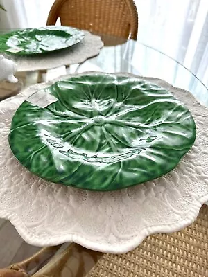 Cabbage Leaf Dinner Plates 11” Full Size Melamine By Gardeners Eden Set Of 4 • $34.99