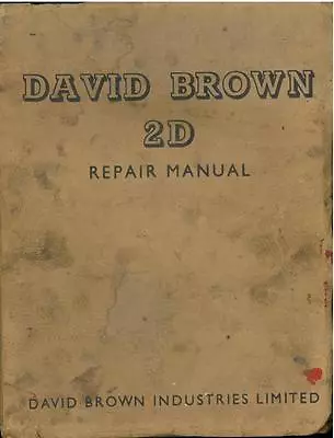 David Brown 2d Tractor Workshop Repair Service Manual - Zy4 • £19.99