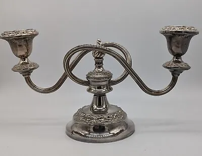 Vintage IANTHE Silver Plated Two Branch CANDELABRA. • £20