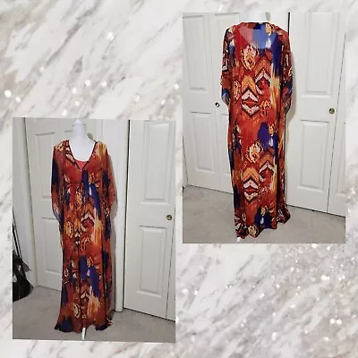 NWOT K Dash By Kardashian 2pc Kaftan Maxi Dress Sz L  • $40