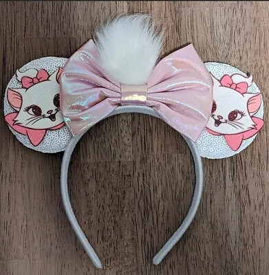 Marie Aristocats Inspired Cat Minnie Mouse Ears Headband-Disneyland- HANDMADE • $12.99