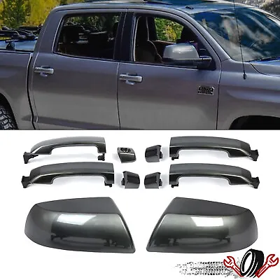 Magnetic Gray Mirror Cover & Door Handle Kit For Toyota Tundra Sequoia 2011-2022 • $83.99