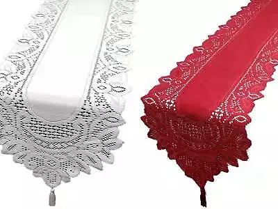 Vintage Lace Table Runner Wedding Tablecloth Home Dining Table Cover Doilies • £8.63