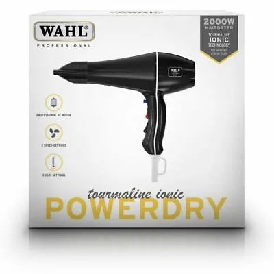 Wahl PowerDry Hair Dryer 2000W Black (AUS - SELLER) FAST SHIPPING • $69.95