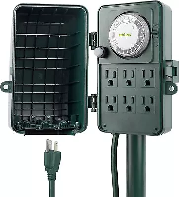 BN-LINK Outdoor 24 Hour Mechanical Power Strip Timer Garden Yard Stake 6 Outlets • $25.99