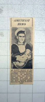 £5 • Buy 1949 Hero Telegraphist Hms Amethyst, Jack Leonard French, Ashburton Devon