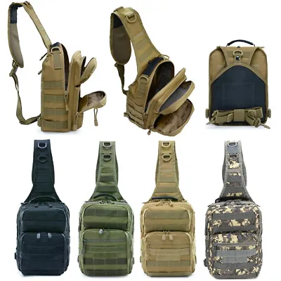 Military Sling Backpack EDC Tactical Shoulder Bag Molle Crossbody Chest Pack Men • $27.89