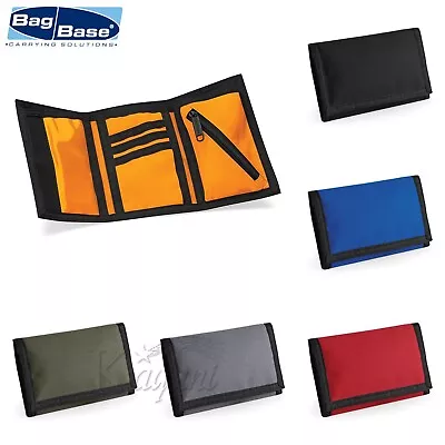 BagBase Rip Strip Wallet Coin Pocket Slim Zip Trifold Wallet Card Holder Unisex • £4.99