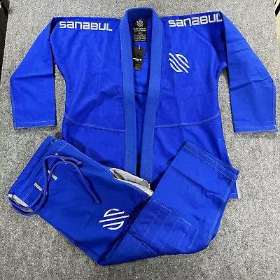 Sanabul Adult Jiu Jitsu Set Blue A3 Robe Pants Set Martial Arts Uniform Outfit • $66.48