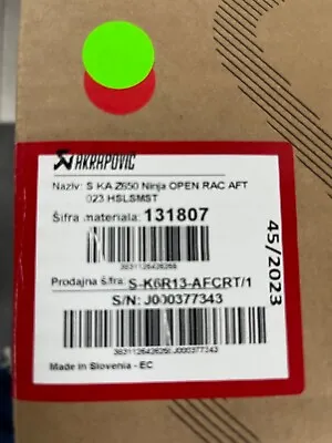 New Genuine Akrapovic Full 2-1 Stainless Exhaust System Kawasaki Z650 Ninja 650 • £940