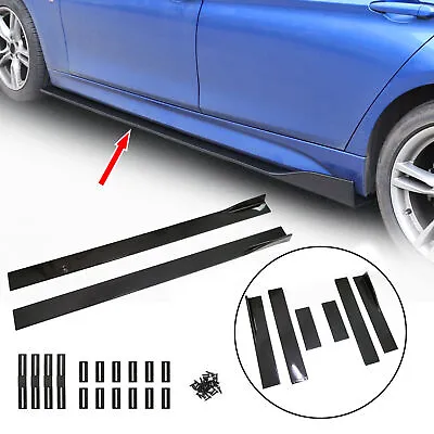 86.6  Universal Side Skirt Extensions Rocker Panel Splitters Lip Carbon Fiber CF • $197.62