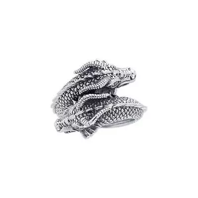 Merlin's Twin Dragon .925 Sterling Silver Ring By Peter Stone Jewelry Fine • $89.97
