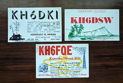 Lot Of 3 1960s QSL Cards Ham Radio Hawaii KH6DSW KH6DKI KH6FQE • $4.99