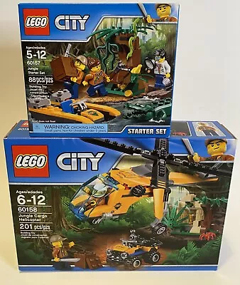 BOTH SETS! New LEGO City Jungle Starter Set 60157 & Cargo Helicopter 60158 Quad • $69.95