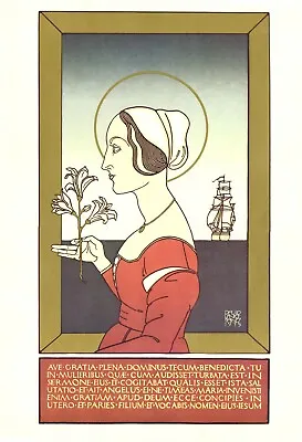 $21.99 • Buy DAVID LANCE GOINES Annunciation Poster, Vintage 11 X 15 Art Print, Pilgrim