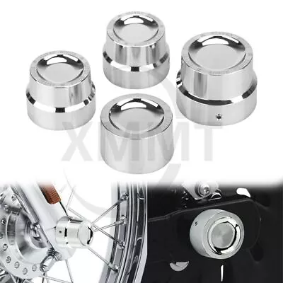 Chrome Front Rear Axle Cap Nut Covers For Harley Dyna Softail Touring Road King  • $18.03