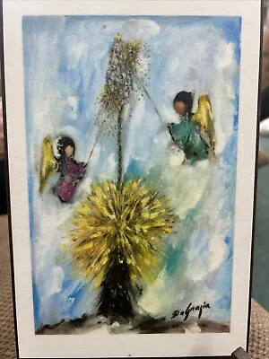 Vintage Ted De Grazia The Lord's Candle Wall Art Angels Christmas Wood Frame • $39.99