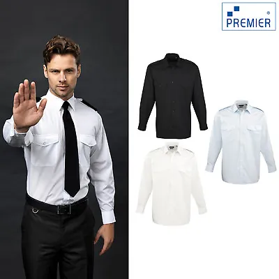 Premier Long Sleeve Pilot Shirt (PR210) - Security Military Police Formal Shirts • £20.09