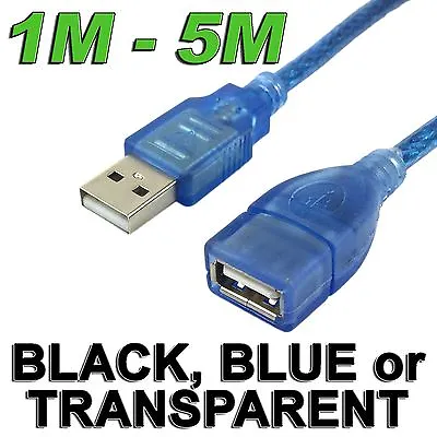 $9.45 • Buy USB Extension Data Cable 2.0 A Male To A Female Long Cord For Computer & MacBook