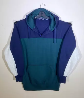 Vintage Sasson Colorblock Hoodie Size XL Pullover Crewneck Hooded Sweatshirt • $15.99