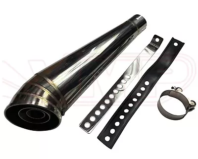 £99.99 • Buy Cafe Racer Exhaust Muffler Prix Race Cone Megaphone Stainless Steel