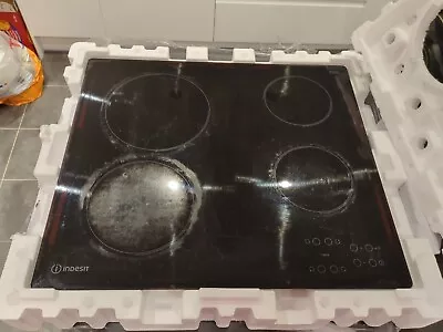 Indesit 58cm 4 Zone Touch Control Ceramic Hob RI161C - Used Working But Cracked • £0.99