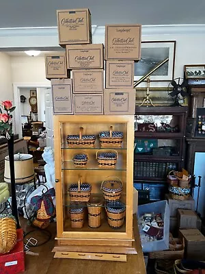 Lot Of 9 Longaberger J. W. Miniature Baskets With Display Case And Boxes • $550