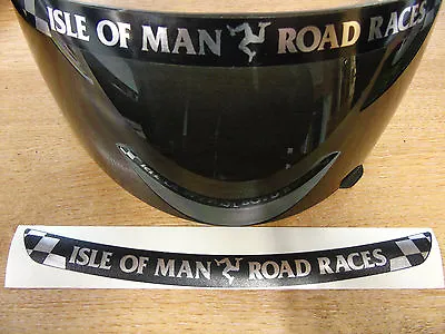 £2.99 • Buy Isle Of Man Road Races - TT Visor Decal Sticker - BLACK + CHROME