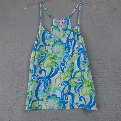 Lilly Pulitzer Silk Dusk Tank Top Sz Small Adjustable Spaghetti Strap Shells • $19.68